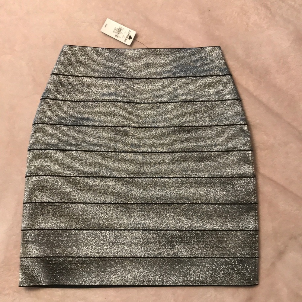 NWT- Express Silver Sparkle Stretch Skirt